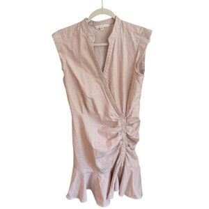 Veronica Beard Red and White ruched dress